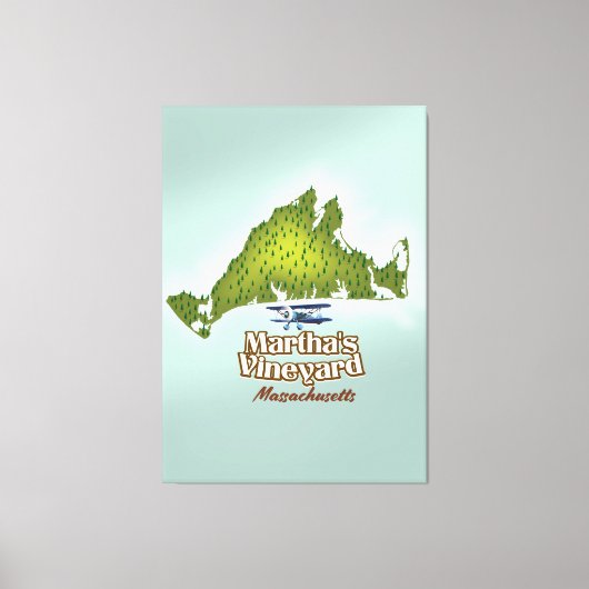 Reisposter Martha's vineyard Massachusetts Canvas Afdruk (Voorkant)