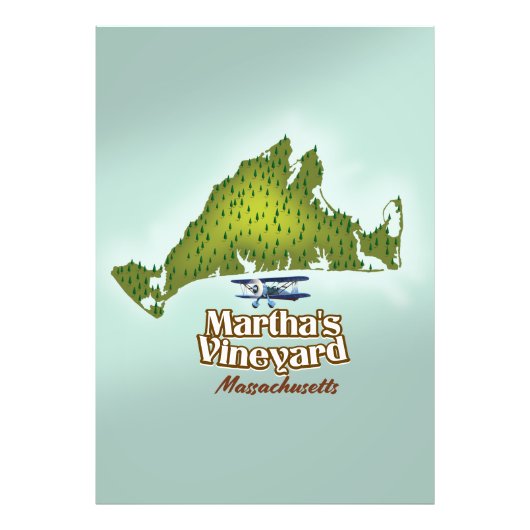 Reisposter Martha's Vineyard Massachusetts Foto Afdruk (Voorkant)
