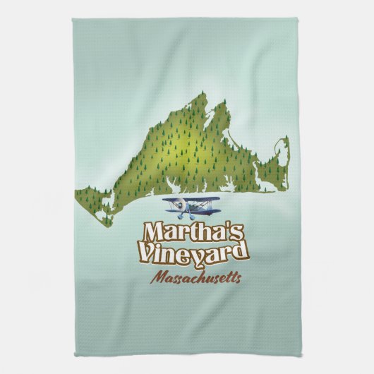 Reisposter Martha's vineyard Massachusetts Theedoek (Verticaal)