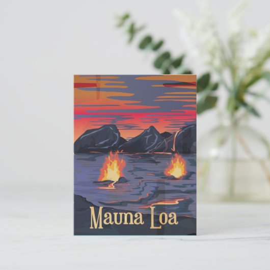 Reisposter Mauna Loa vulcano Briefkaart (Staand voorkant)