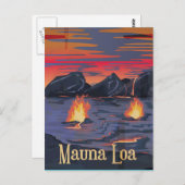 Reisposter Mauna Loa vulcano Briefkaart (Voorkant / Achterkant)
