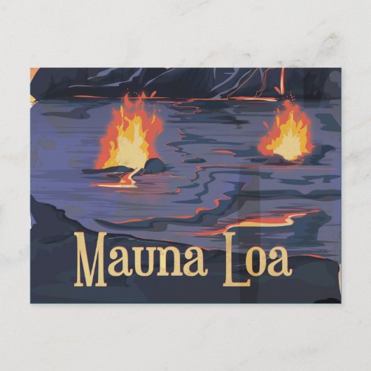 Reisposter Mauna Loa vulcano Briefkaart (Voorkant)