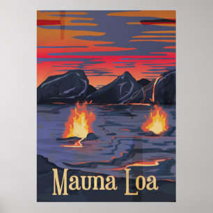 Reisposter Mauna Loa vulcano Poster
