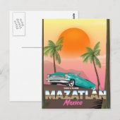 Reisposter Mazatlán Mexico Briefkaart (Voorkant / Achterkant)