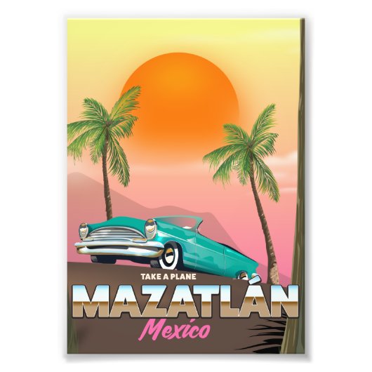 Reisposter Mazatlán Mexico Foto Afdruk (Voorkant)