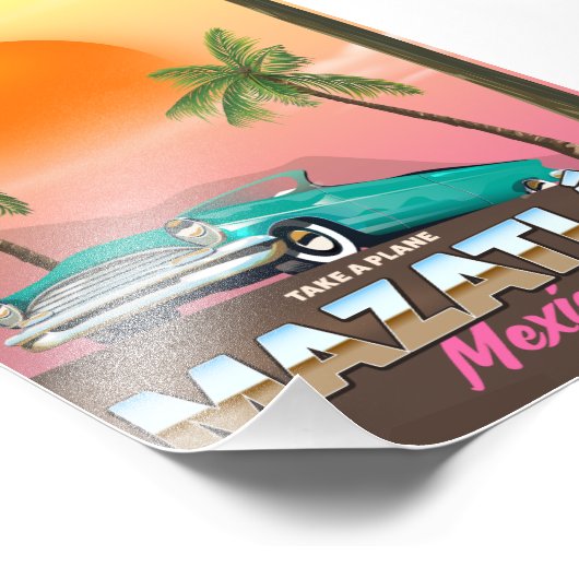 Reisposter Mazatlán Mexico Foto Afdruk (Hoek)