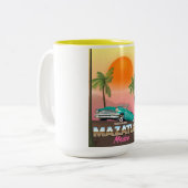 Reisposter Mazatlán Mexico Tweekleurige Koffiemok (Voorkant links)