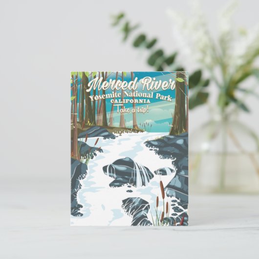 Reisposter Merced River California Briefkaart (Staand voorkant)