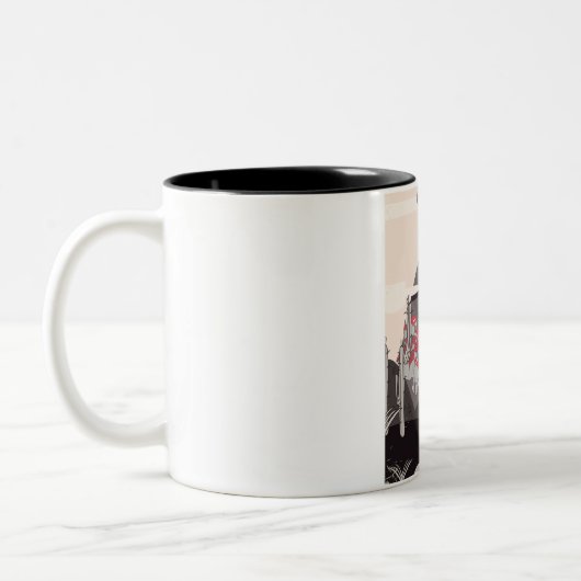 Reisposter Mérida Mexico Tweekleurige Koffiemok (Links)