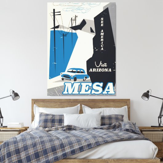 Reisposter Mesa Arizona  stijl Canvas Afdruk (Insitu (Slaapkamer))