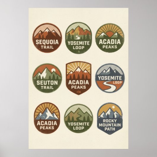 Reisposter met badge voor Nationaal Park Poster (Voorkant)