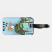 Reisposter met geïllustreerde kaart van Brazilië Bagagelabel (Achterkant horizontaal)