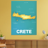 Reisposter met kaart van Kreta Canvas Afdruk (Insitu (Woonkamer))
