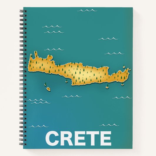 Reisposter met kaart van Kreta Notitieboek (Voorkant)