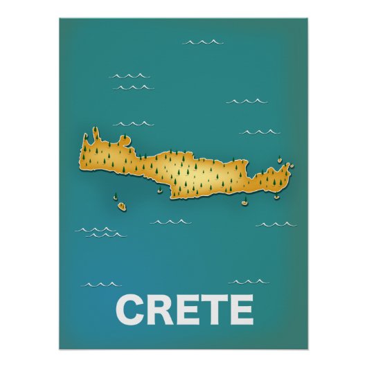 Reisposter met kaart van Kreta Perfect Poster (Voorkant)