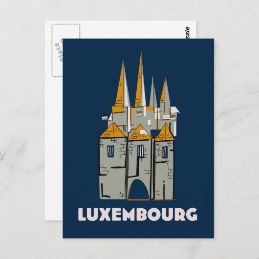Reisposter met Luxemburgse retro-stijl Briefkaart (Voorkant / Achterkant)