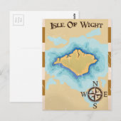 Reisposter met schatkaart van Isle of Wight Briefkaart (Voorkant / Achterkant)