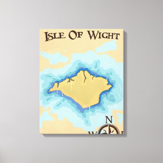 Reisposter met schatkaart van Isle of Wight Canvas Afdruk (Voorkant)