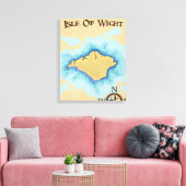 Reisposter met schatkaart van Isle of Wight Canvas Afdruk (Insitu (Woonkamer))