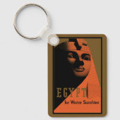 Reisposter met Sfinx, Egypte, Afrika in vintage st Sleutelhanger (Voorkant)