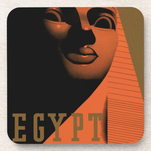 Reisposter met Sfinx, Egypte, Afrika Onderzetter (Voorkant)