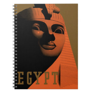 Reisposter met Sfinx, Egypte, Afrika uit vroeger t Notitieboek