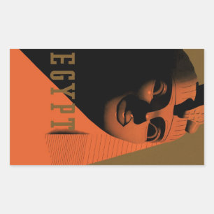 Reisposter met Sfinx, Egypte, Afrika uit vroeger t Rechthoekige Sticker
