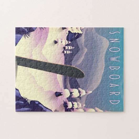 Reisposter met Snowboard  stijl Legpuzzel (Horizontaal)