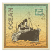 Reisposter met steamship poster (Voorkant)