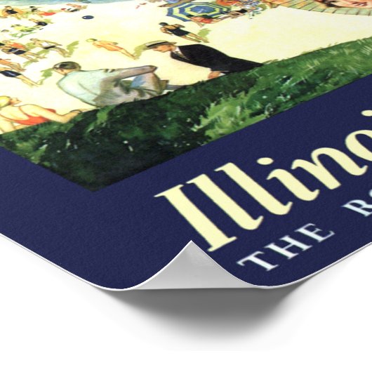 Reisposter met  stijl voor Chicago, Illinois Poster (Hoek)