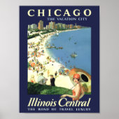 Reisposter met  stijl voor Chicago, Illinois Poster (Voorkant)