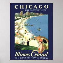 Reisposter met stijl voor Chicago, Illinois