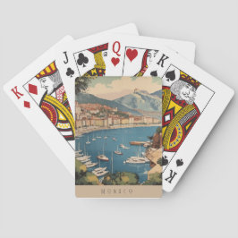 Reisposter met uitzicht op de haven van Monaco Pokerkaarten