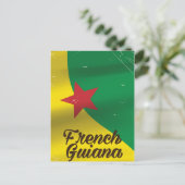 Reisposter met vlag van Frans-Guyana Briefkaart (Staand voorkant)