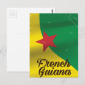 Reisposter met vlag van Frans-Guyana Briefkaart (Voorkant / Achterkant)