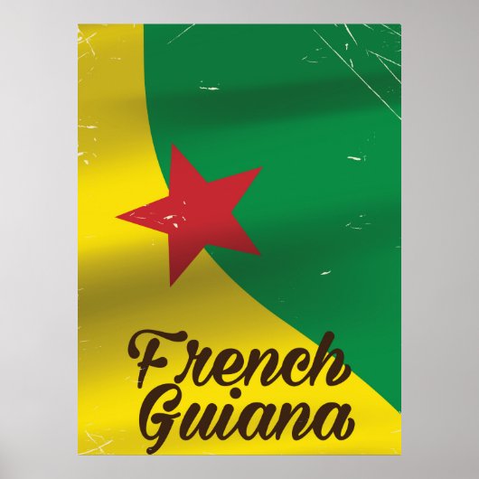Reisposter met vlag van Frans-Guyana Poster (Voorkant)