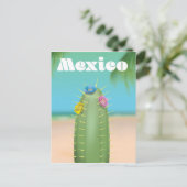 reisposter Mexico Cactus Briefkaart (Staand voorkant)
