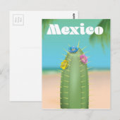 reisposter Mexico Cactus Briefkaart (Voorkant / Achterkant)
