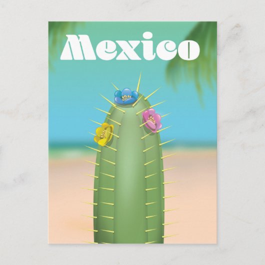 reisposter Mexico Cactus Briefkaart (Voorkant)