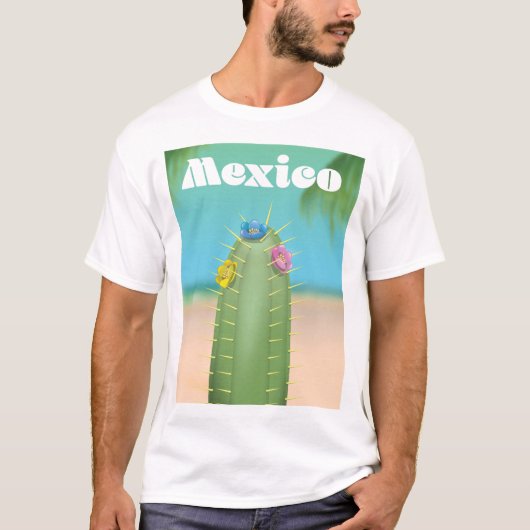 reisposter Mexico Cactus T-shirt (Voorkant)