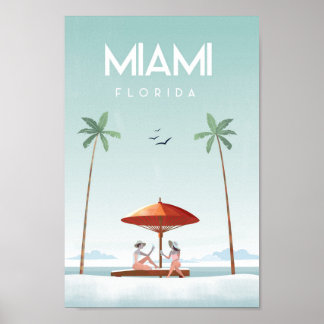 Reisposter Miami-strand florida Poster