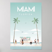 Reisposter Miamia strand florida Poster (Voorkant)