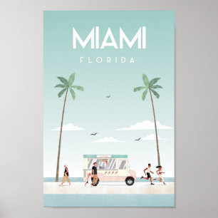 Reisposter Miamia strand florida Poster