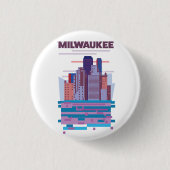 Reisposter Milwaukee Ronde Button 3,2 Cm (Voorkant)