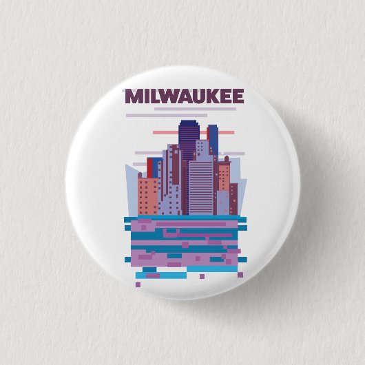 Reisposter Milwaukee Ronde Button 3,2 Cm (Voorkant)