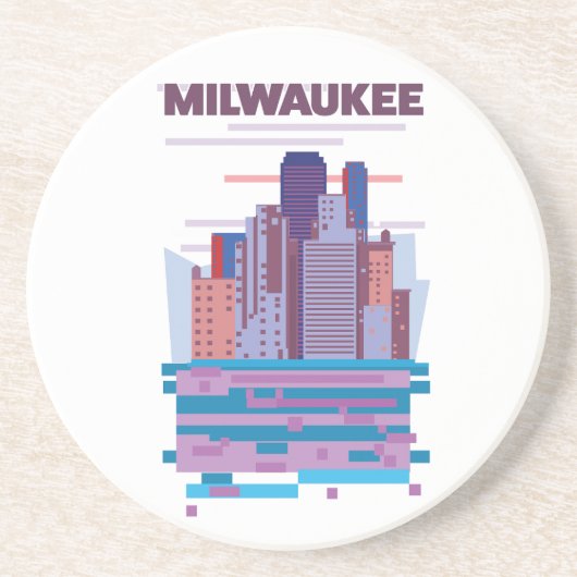 Reisposter Milwaukee Zandsteen Onderzetter (Voorkant)