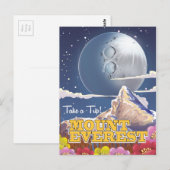 Reisposter Mount Everest Cartoon Briefkaart (Voorkant / Achterkant)