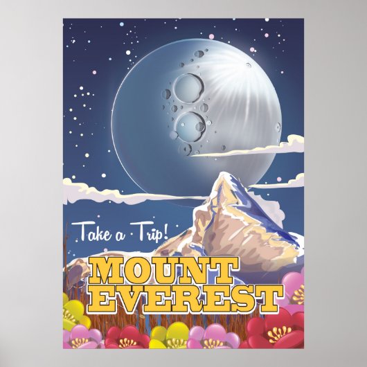 Reisposter Mount Everest Cartoon Poster (Voorkant)