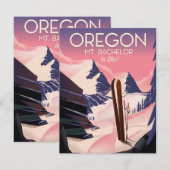 Reisposter Mt. Bachelor Oregon Ski (Voorkant / Achterkant)