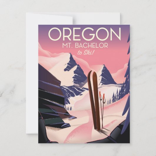 Reisposter Mt. Bachelor Oregon Ski (Achterkant)